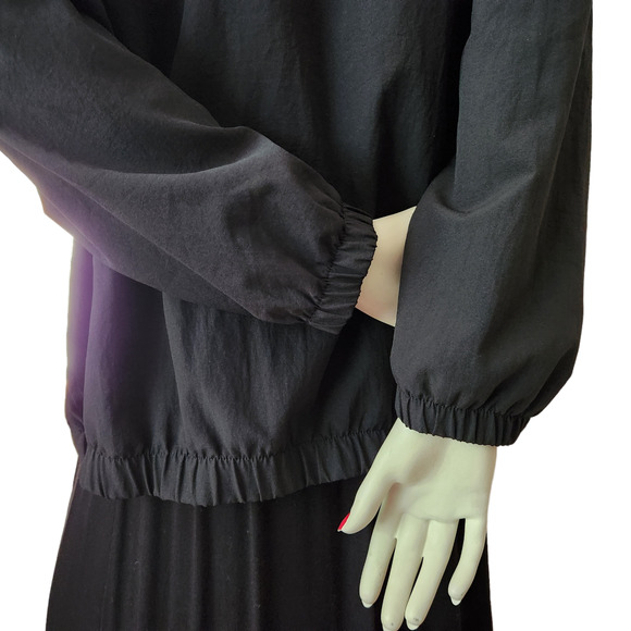 Blair Windbreaker Jacket Black/Tan Embroidered Flowers - Picture 9 of 11